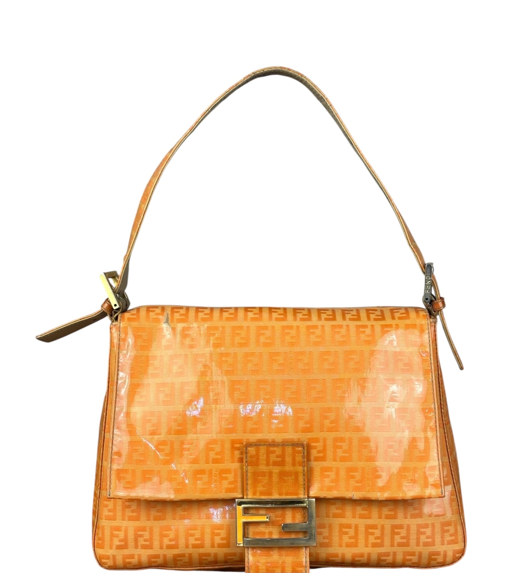 Fendi Orange Vinyl Mamma Baguette