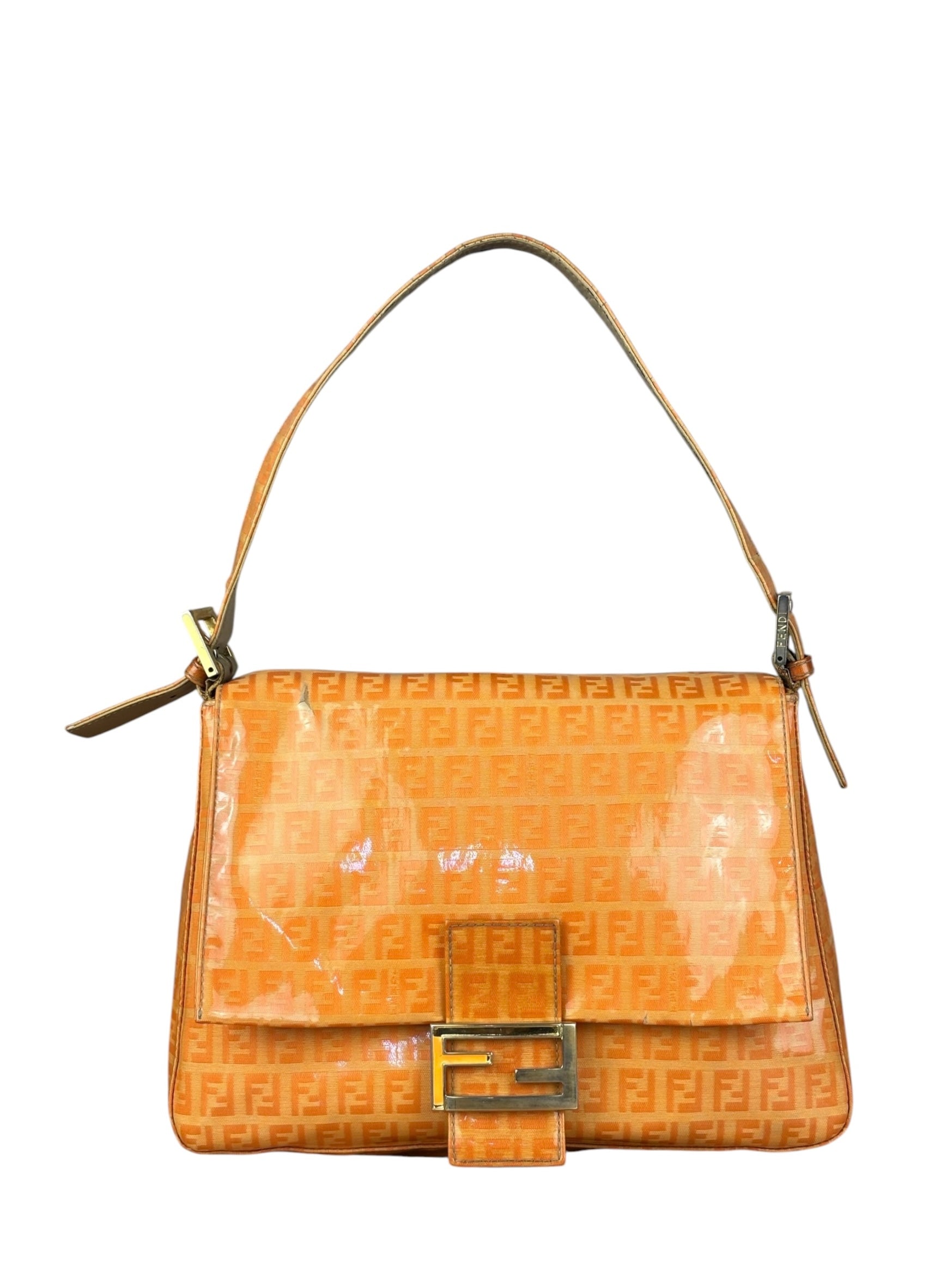 Fendi Orange Vinyl Mamma Baguette