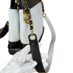 Chanel Vintage Black/White Leather CC Chain Tote '89-'91