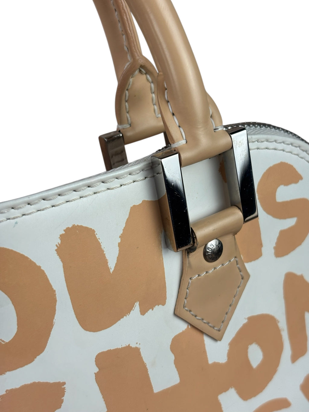 Louis Vuitton White/Beige Graffiti Alma Handbag PM