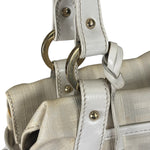Fendi White Leather PVC Coated Zucca Spalmati Chef Shoulder Bag