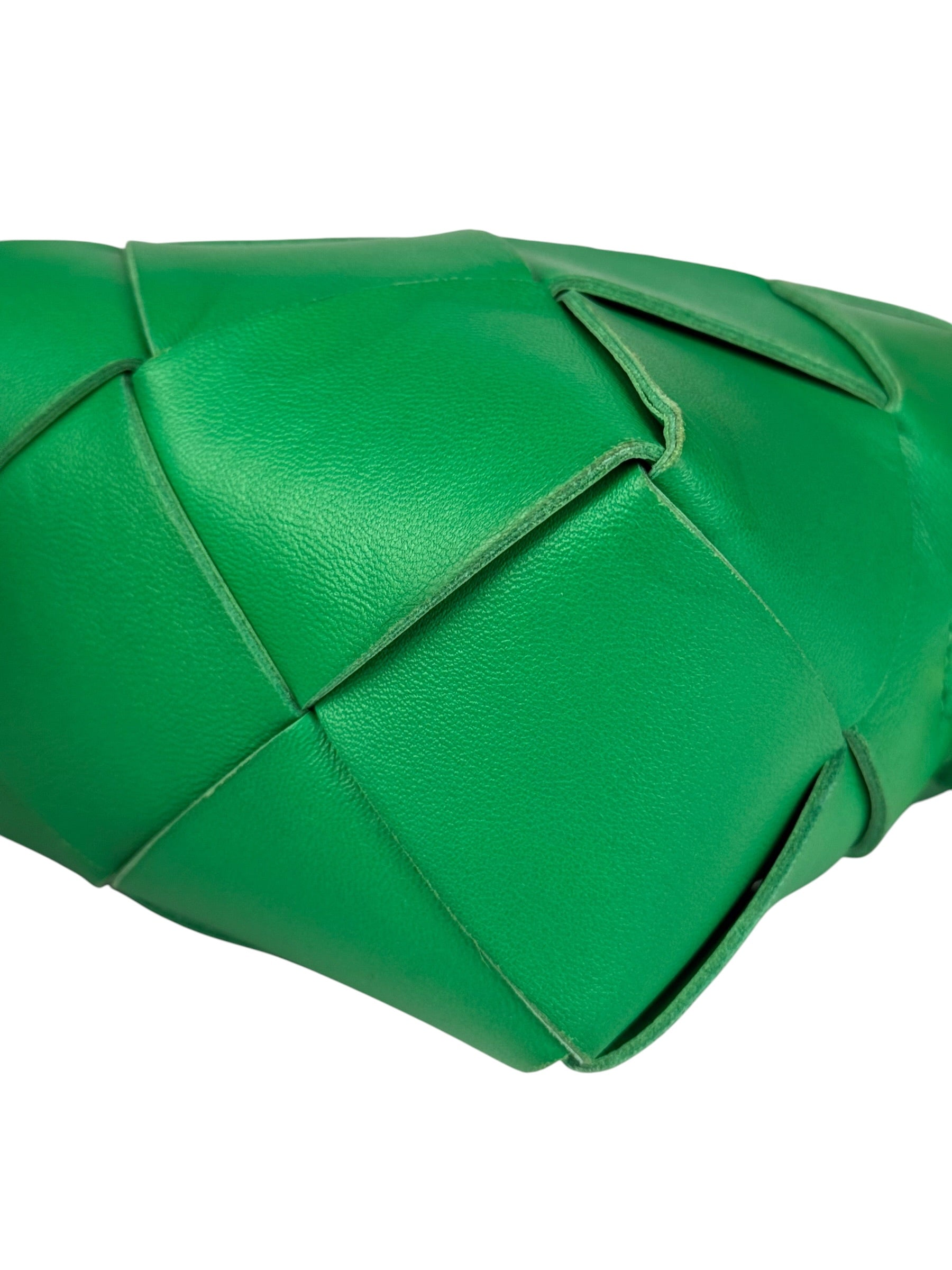 Bottega Veneta Small Green Intrecciato Cassette Camera Bag
