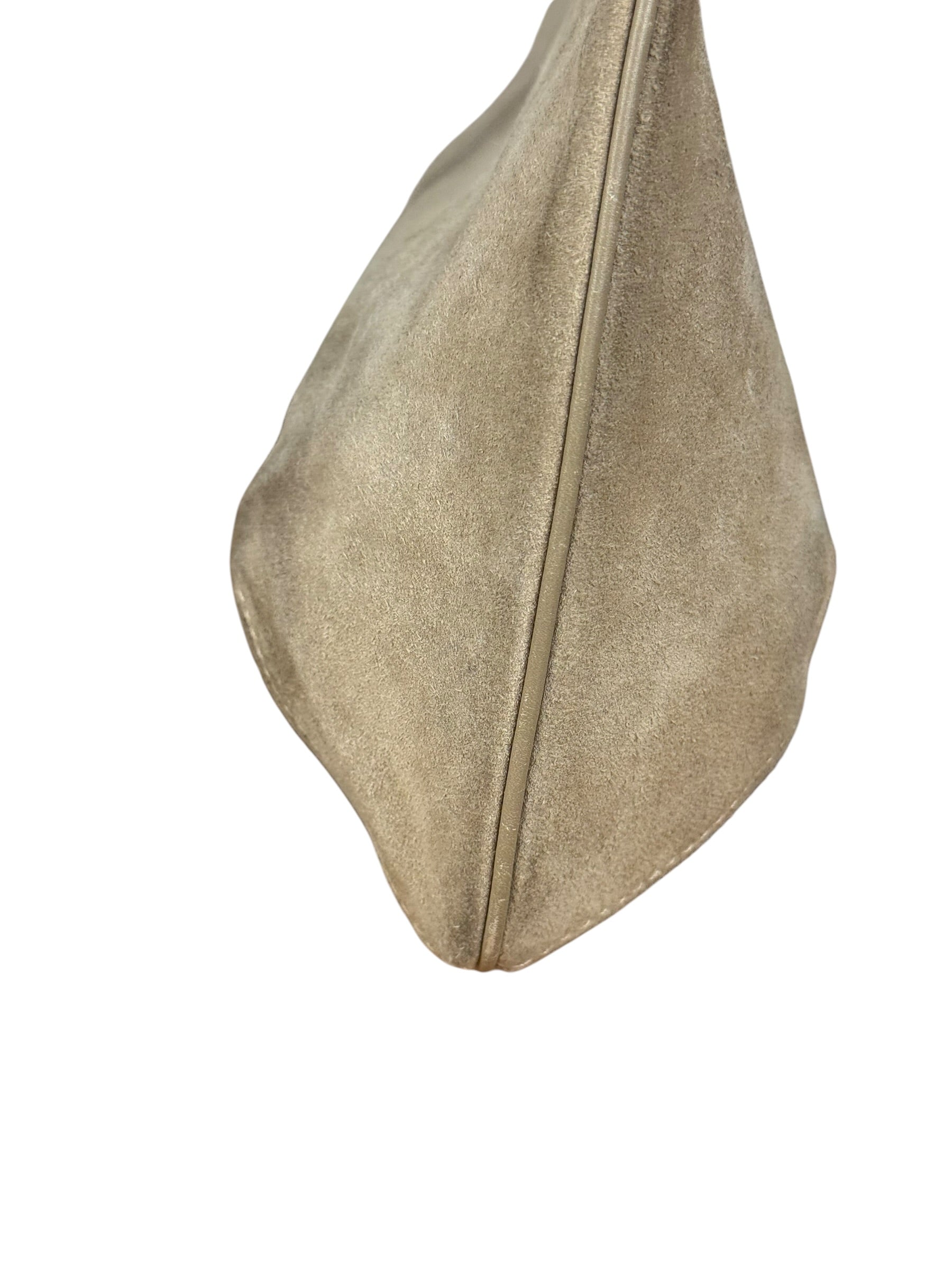 Ferragamo Vintage Beige Suede Hobo Shoulder Bag