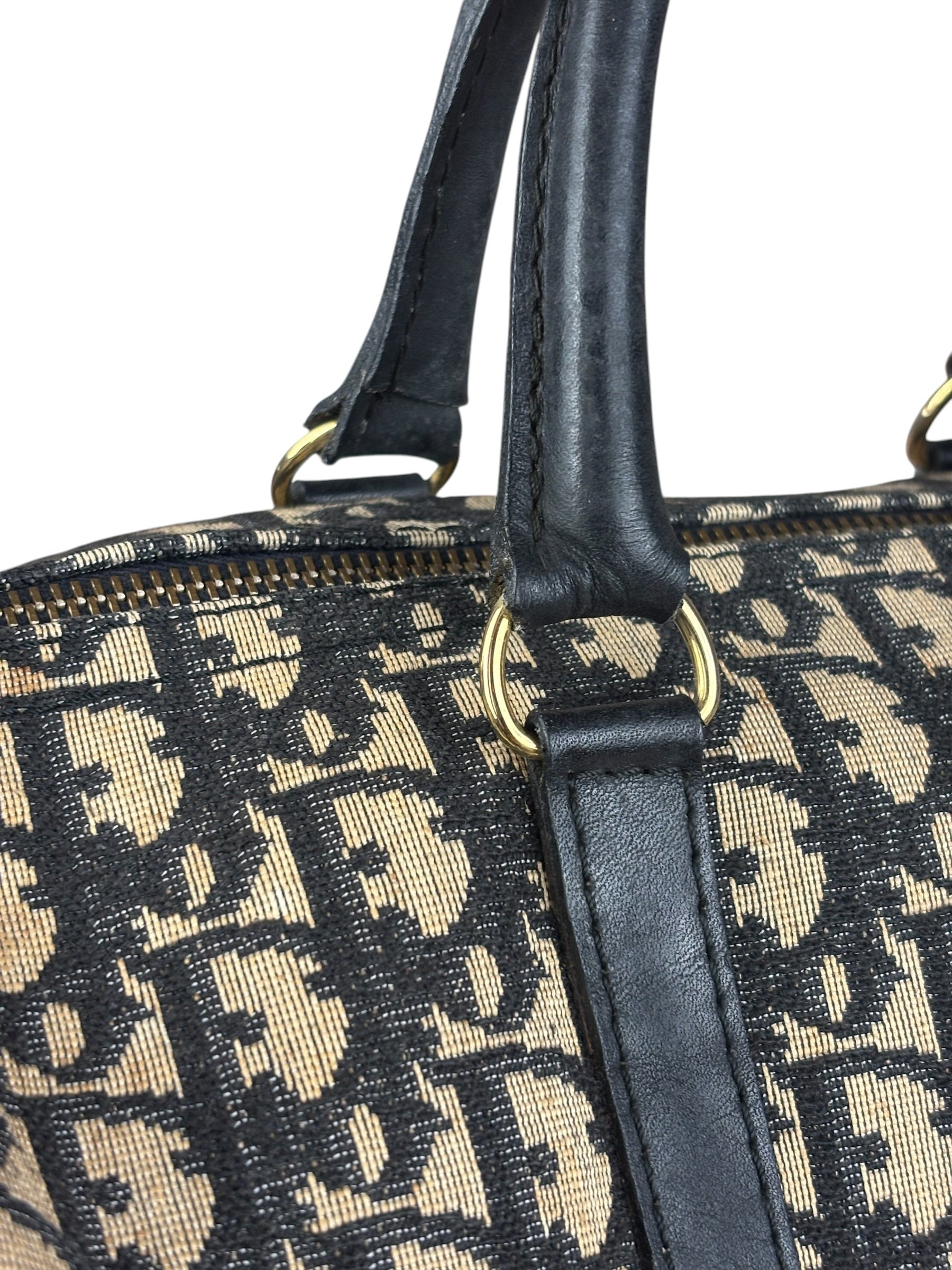 Christian Dior Vintage Navy Trotter Boston Bag