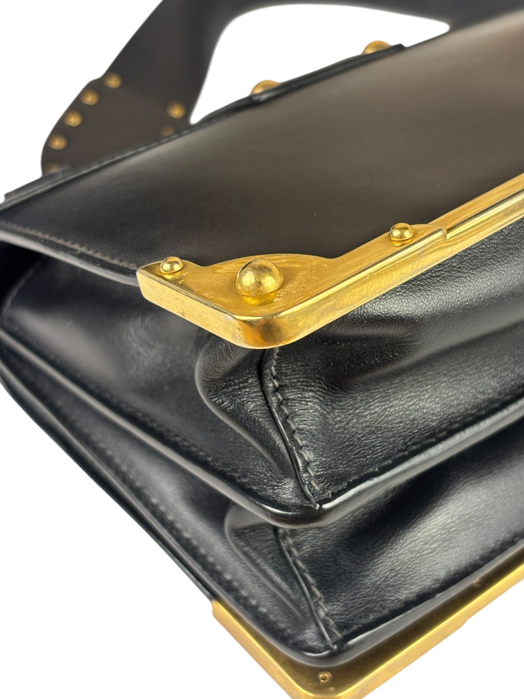 Prada Black Saffiano Leather Cahier Shoulder Bag