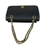 Chanel Black Quilted Leather Full Flap Chain Bag 1986