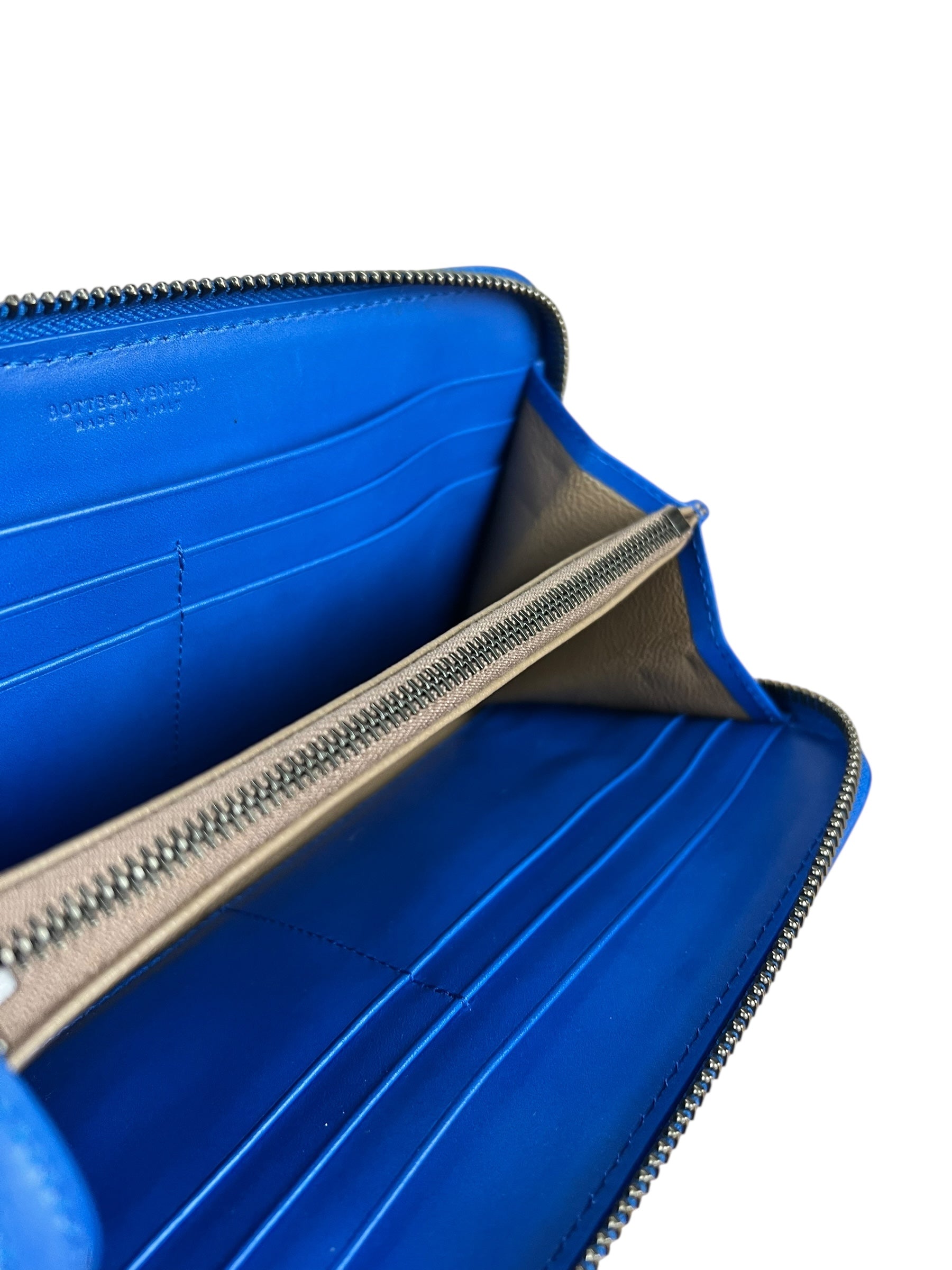 Bottega Veneta Intrecciato Long Wallet Blue