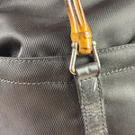 Gucci Black Nylon/Leather Trim Bamboo Top Handle Tote
