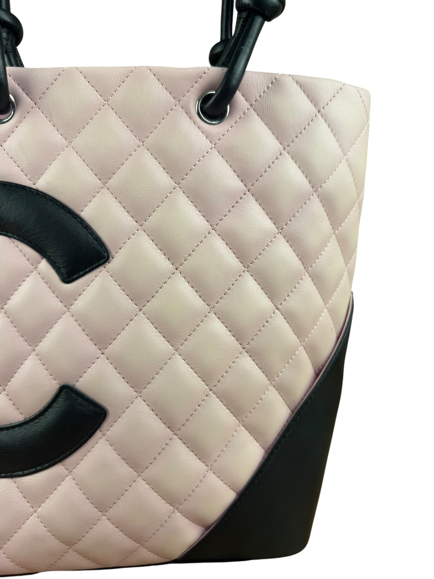 Chanel Black/Pink Cambon Quilted Leather Tote Bag 2004