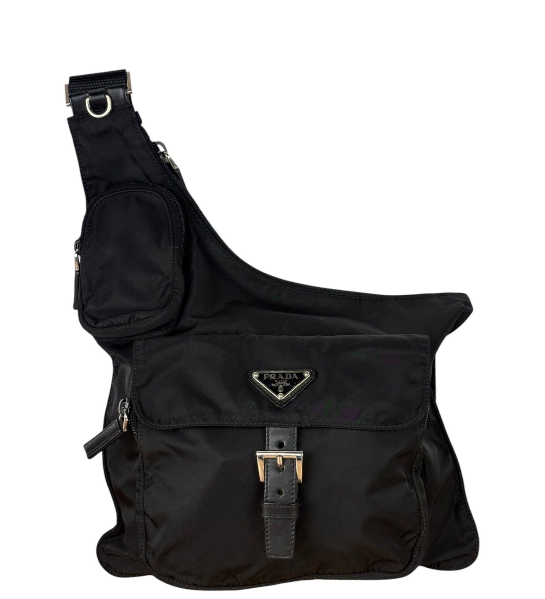 Prada Vintage Tessuto Nylon Asymmetrical Crossbody