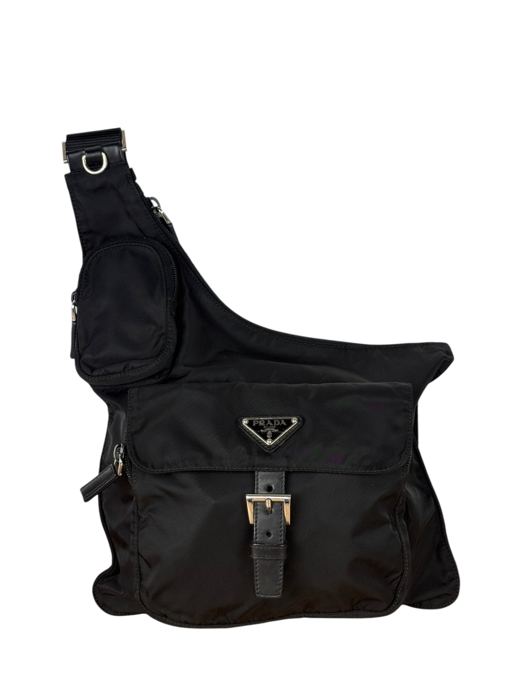 Prada Vintage Tessuto Nylon Asymmetrical Crossbody
