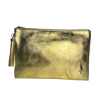 YSL Beauty Gold Makeup Zip Pouch