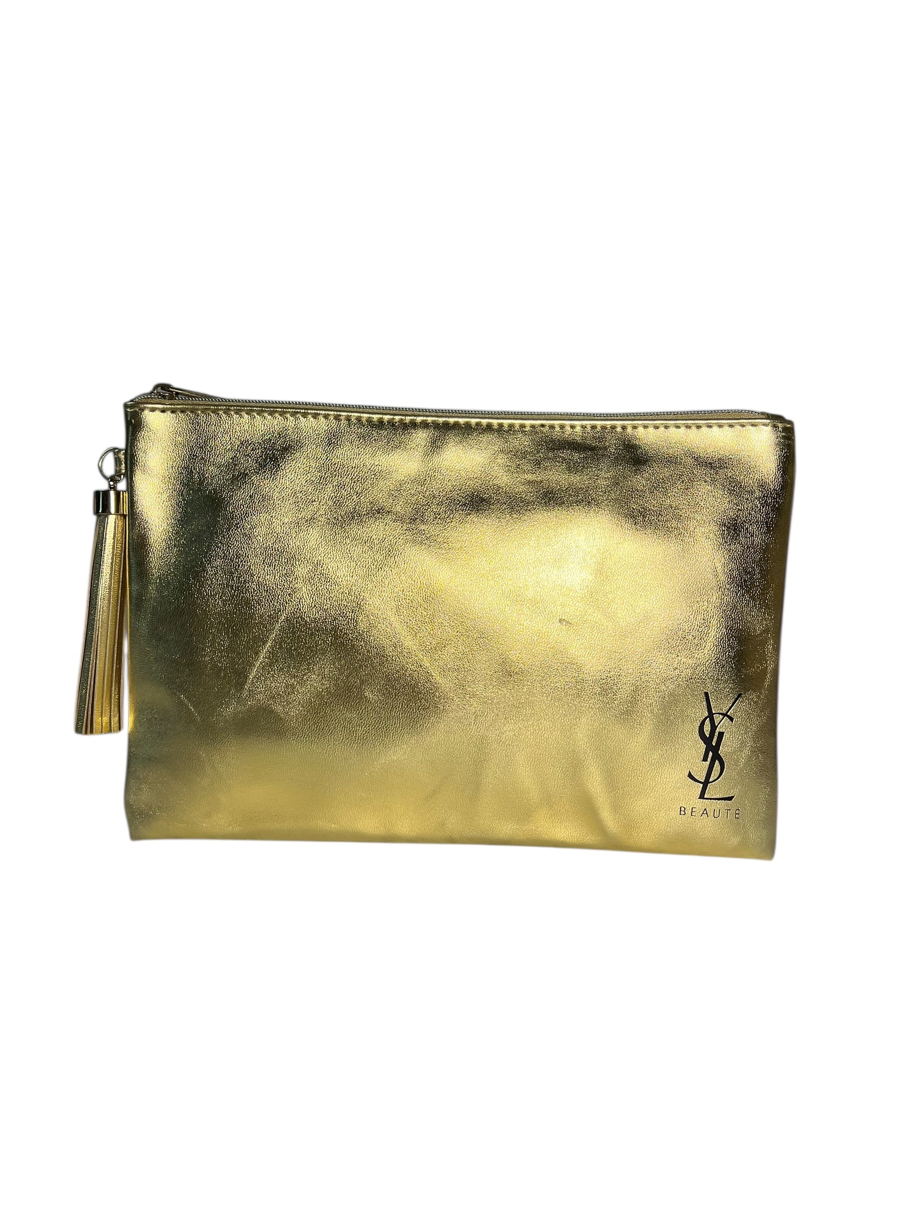 YSL Beauty Gold Makeup Zip Pouch