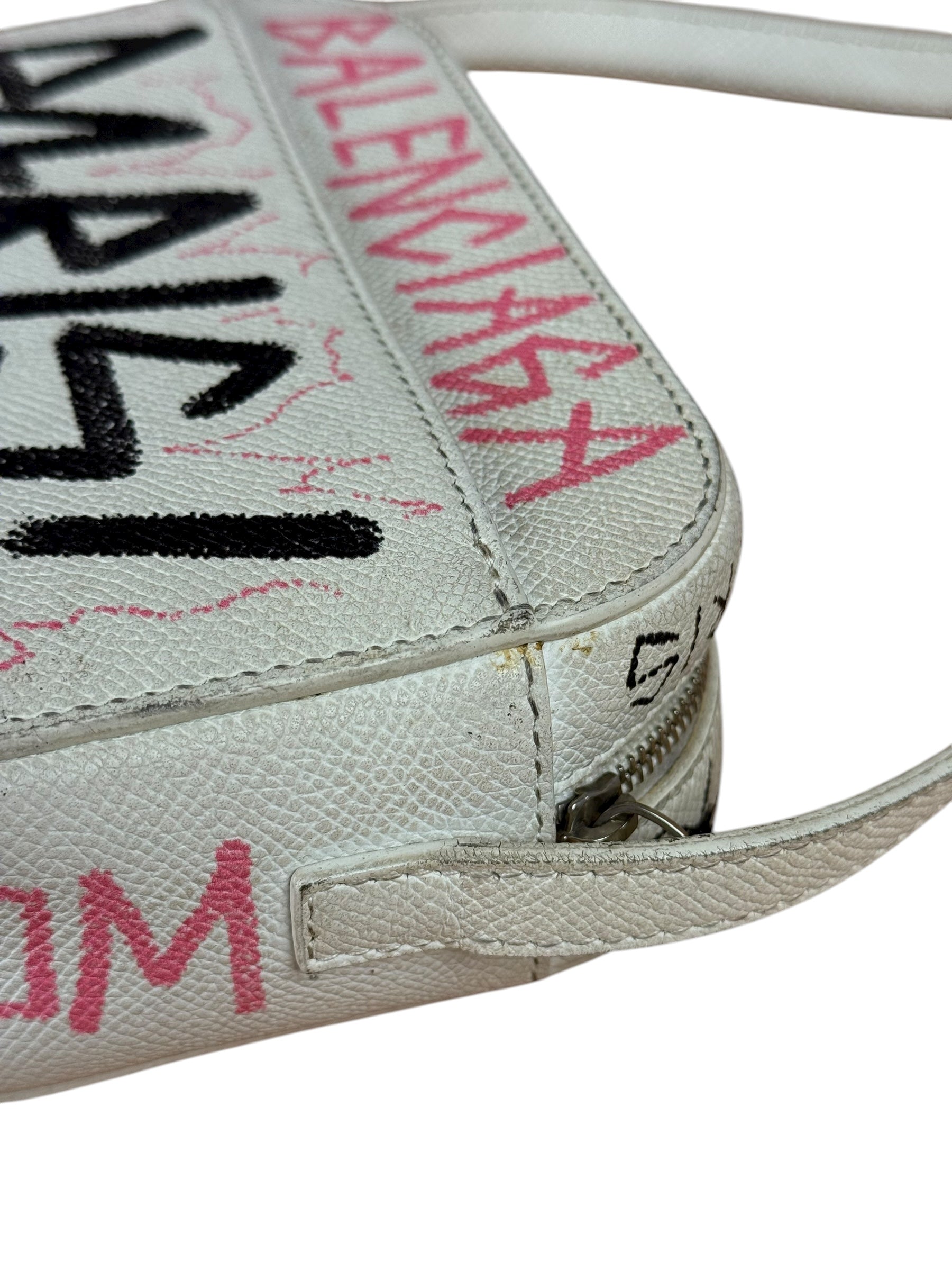 Balenciaga Graffiti Leather Camera Crossbody Bag