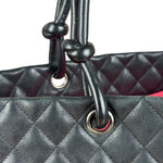 Chanel Black Leather Cambon Ligne large Tote Shoulder Bag 2004