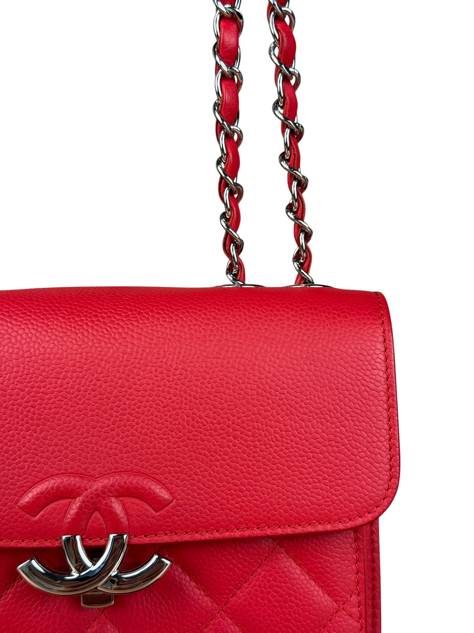 Chanel Red Calfskin Small Box Flap 2017