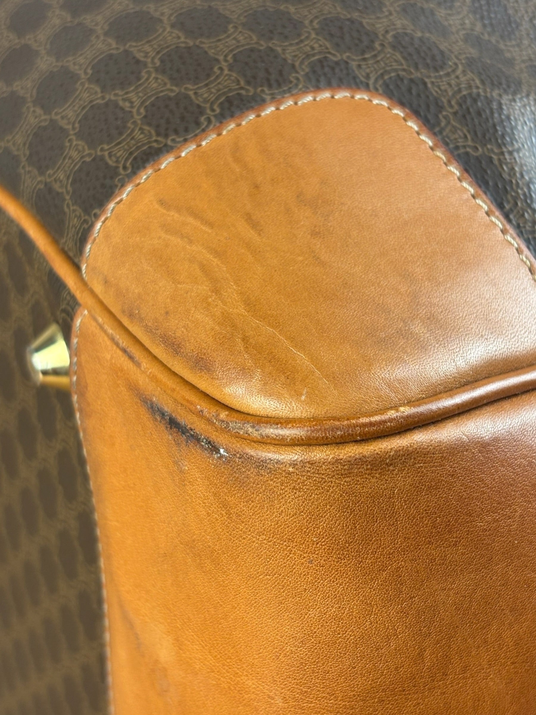 Celine Vintage Macadam Coated Canvas Weekender Travel Bag