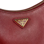 Prada Re-Edition Saffiano Leather Shoulder Bag Red