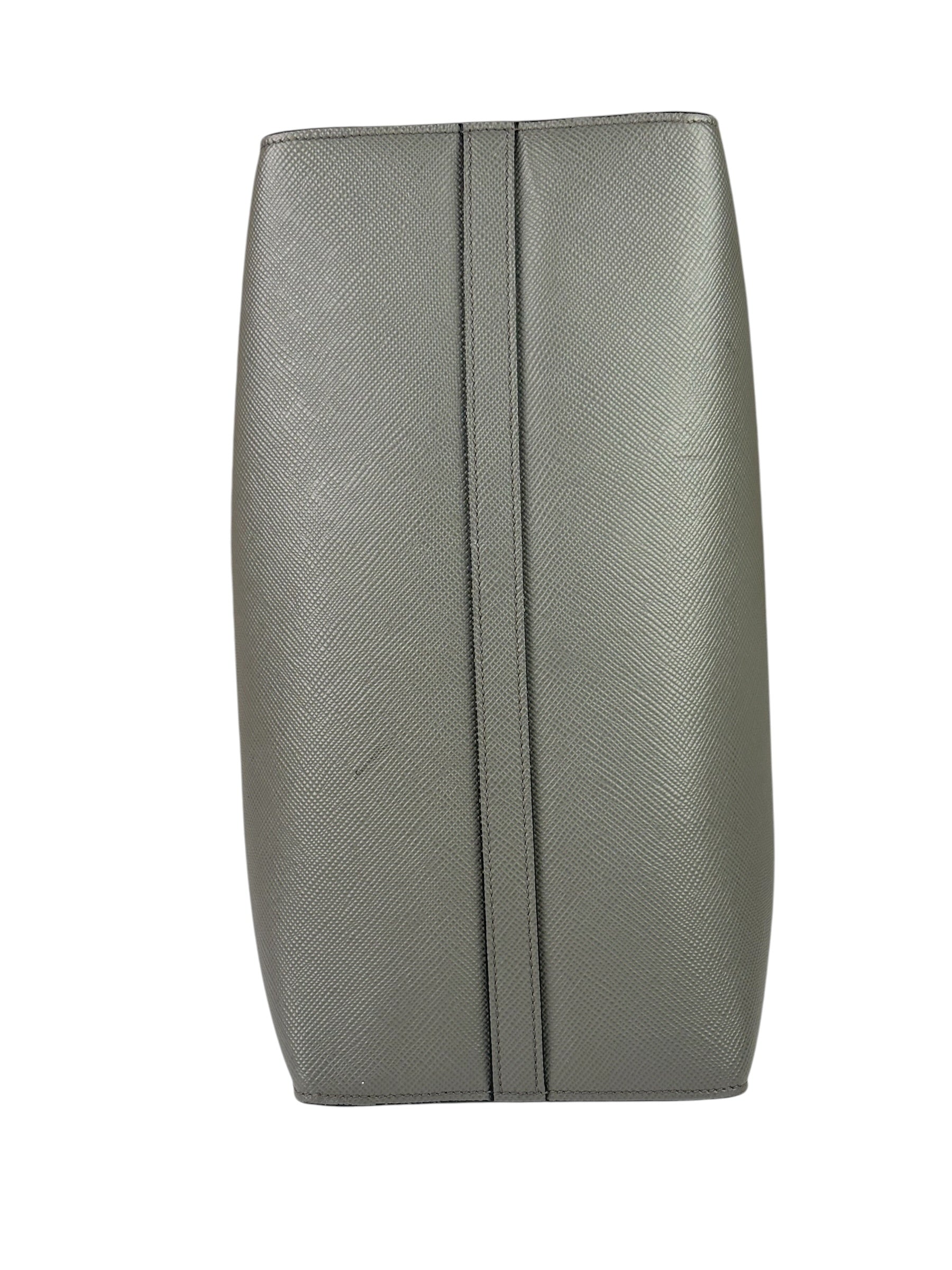 Prada Grey Saffiano Leather Two-Way Tote