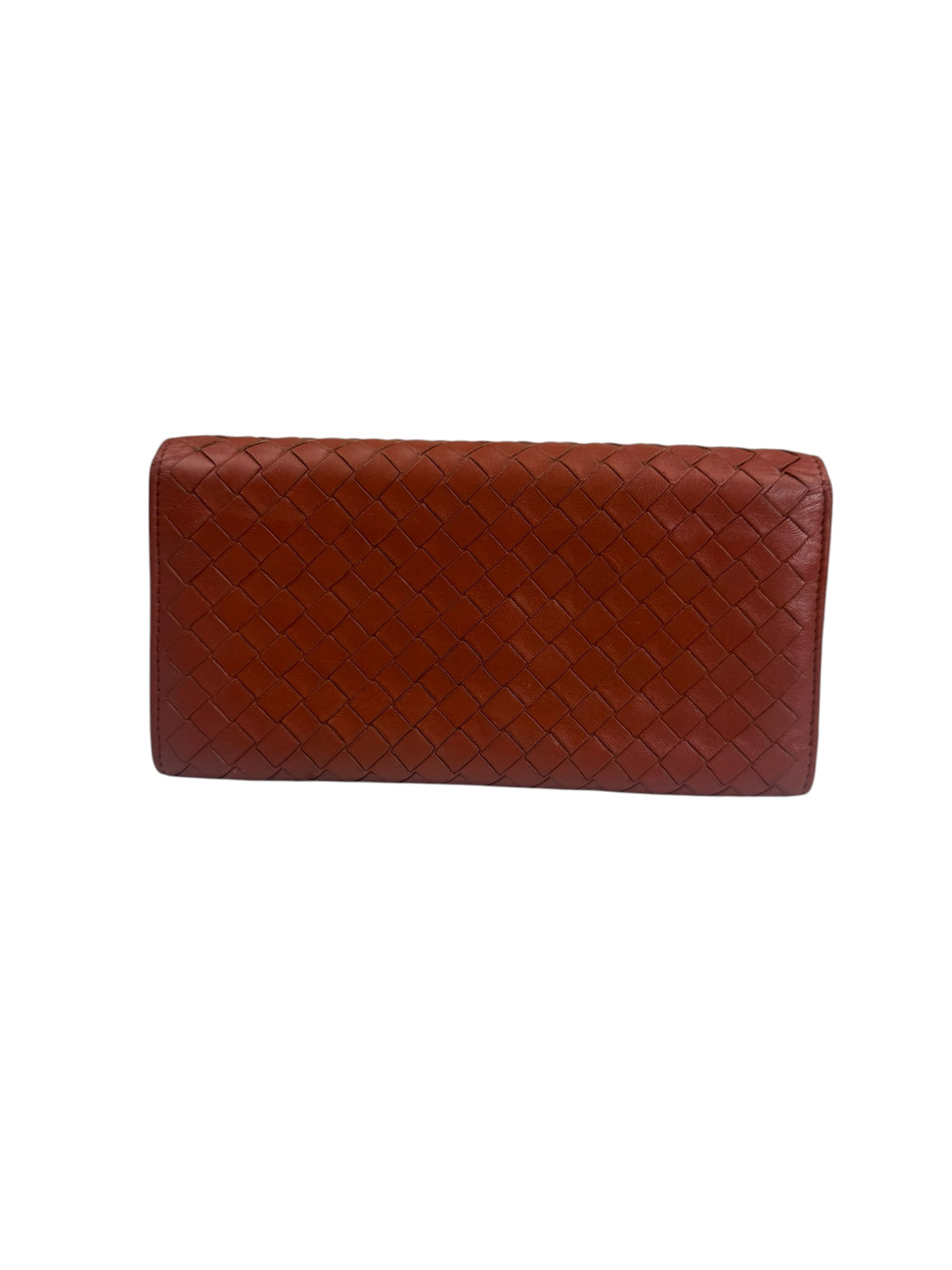 Bottega Veneta Clay Red Intrecciato Continental Long Wallet