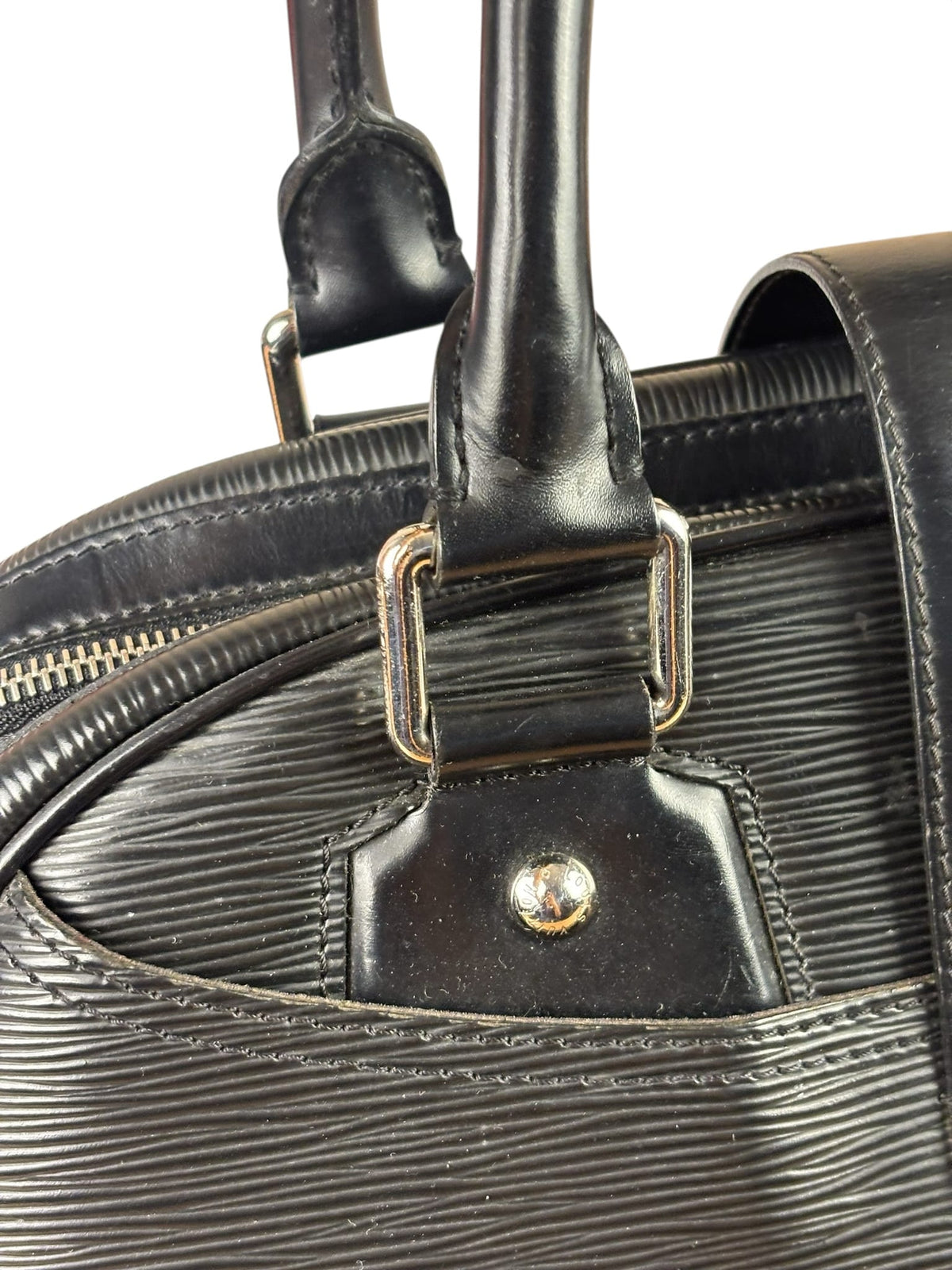 Louis Vuitton Black Epi Leather Montaigne Bowling Handbag GM