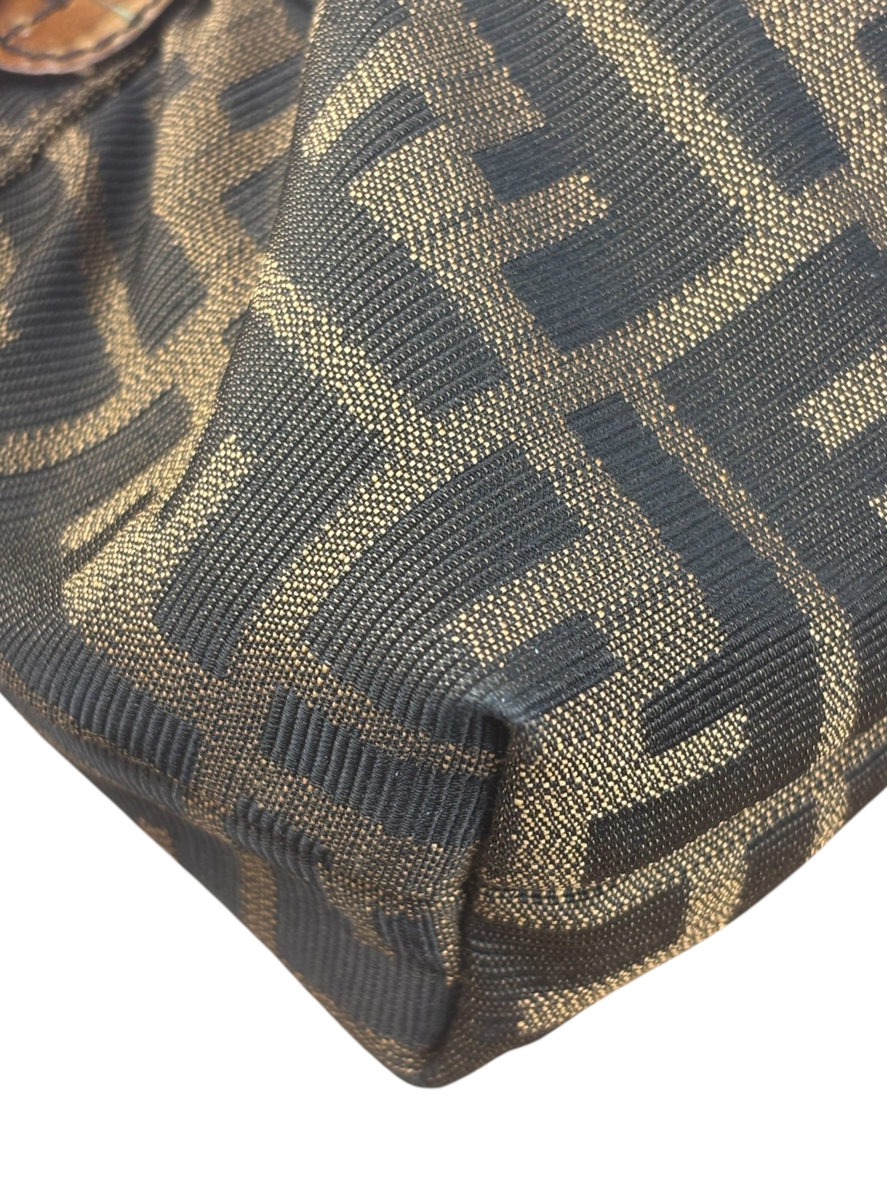 Fendi Zucca Brown Monogram Canvas FF Chef Shoulder Bag