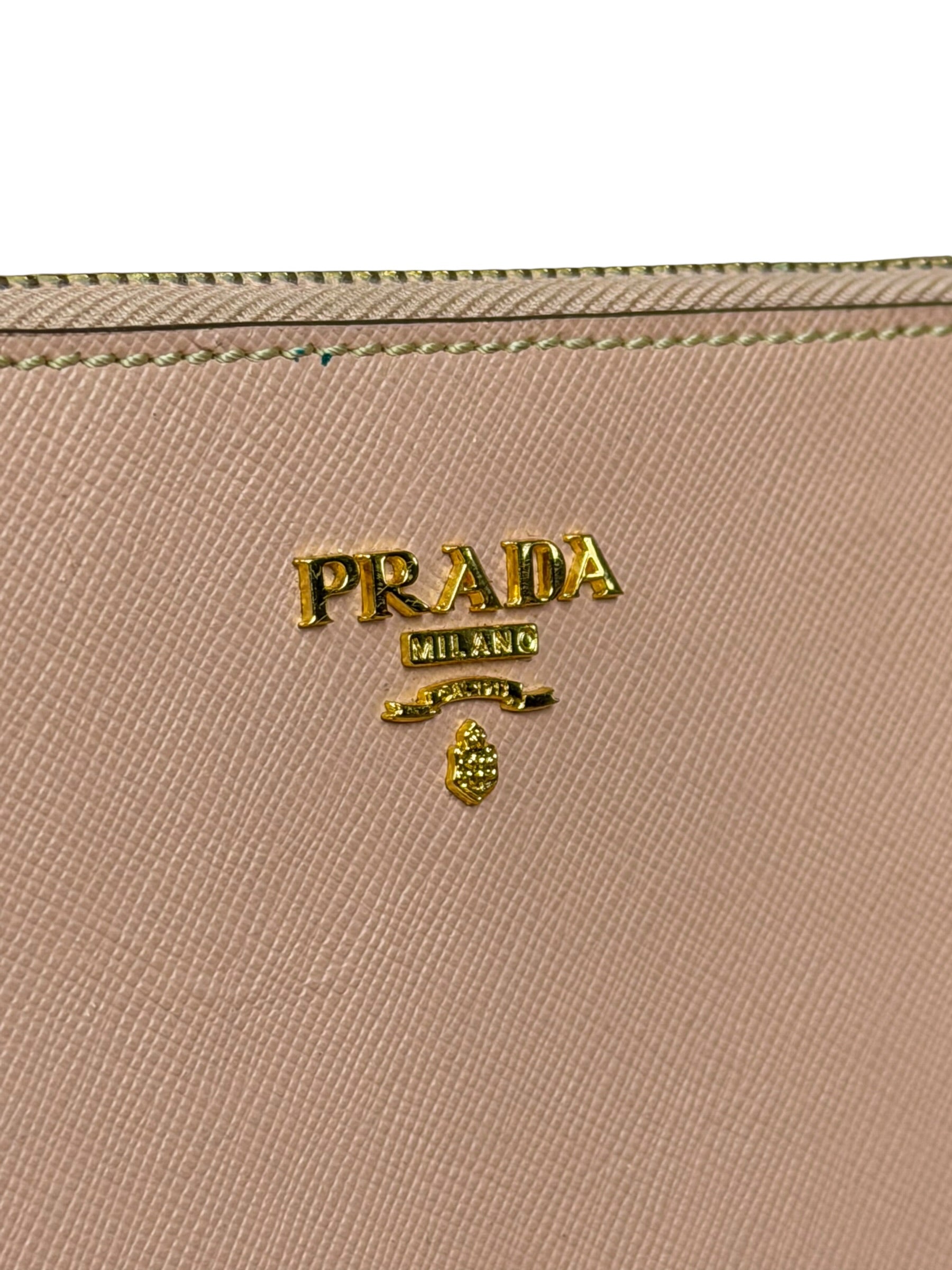 Prada Bicolor Saffiano Leather Mini Pochette
