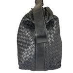 Bottega Veneta Black Intrecciato Woven Hobo Bag