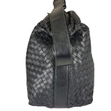 Bottega Veneta Black Intrecciato Woven Hobo Bag
