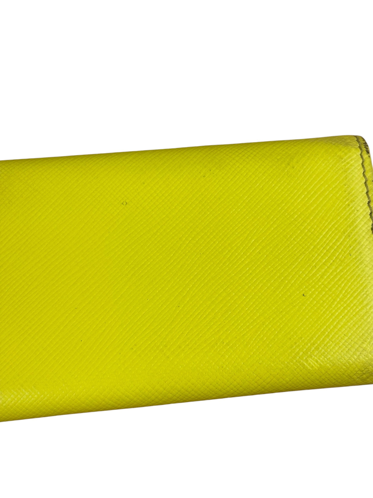 Prada Yellow Saffiano Leather Small Key Holder