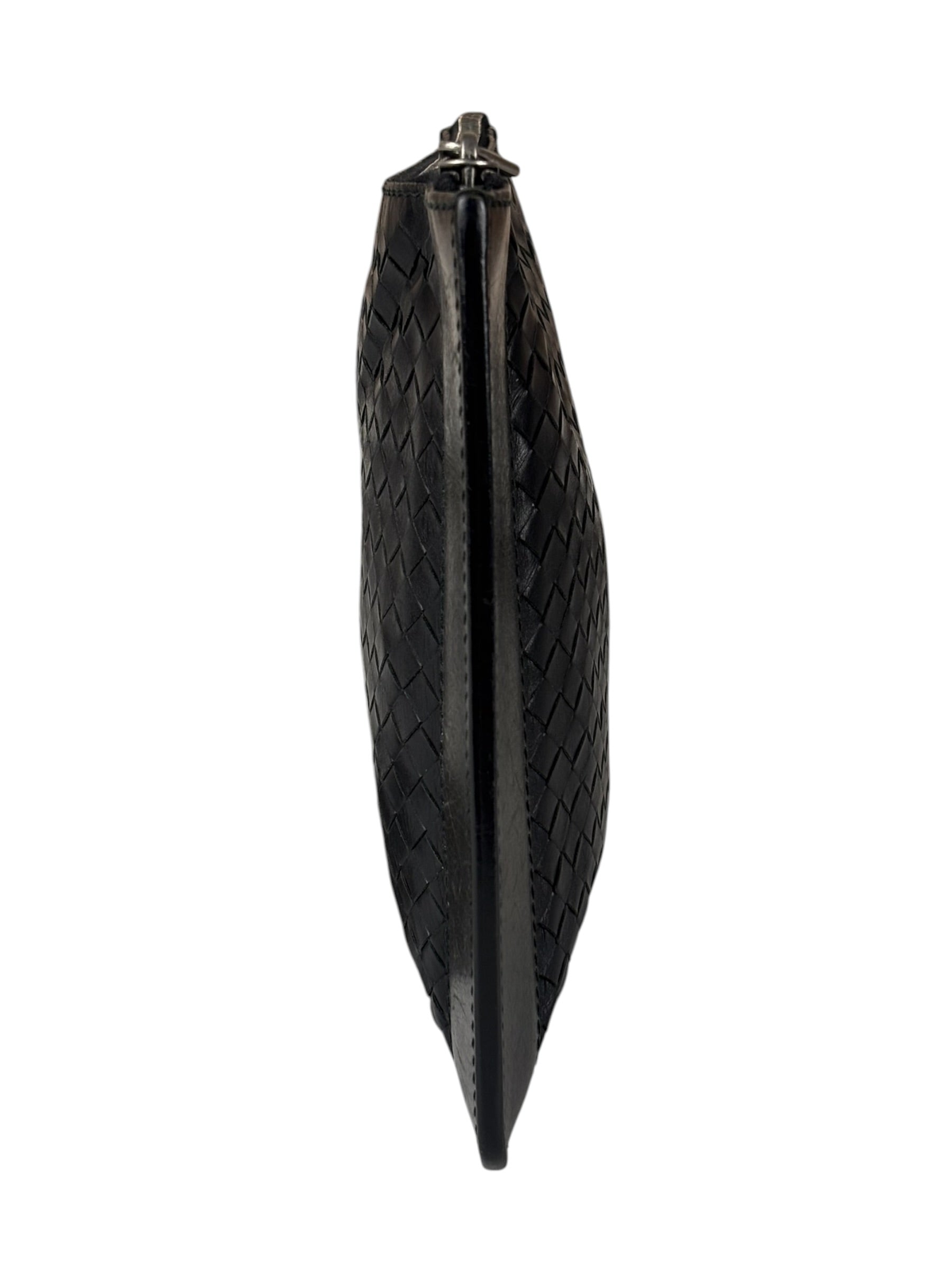 Bottega Veneta Black Intrecciato Zip Pouch
