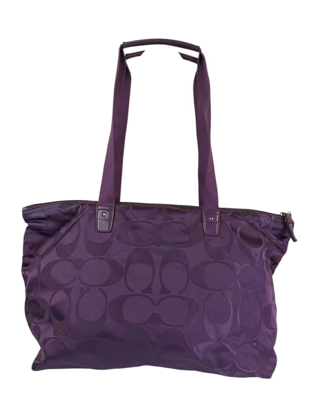 Coach Purple Nylon/Leather Trim Gateway Packable Weekender Tote
