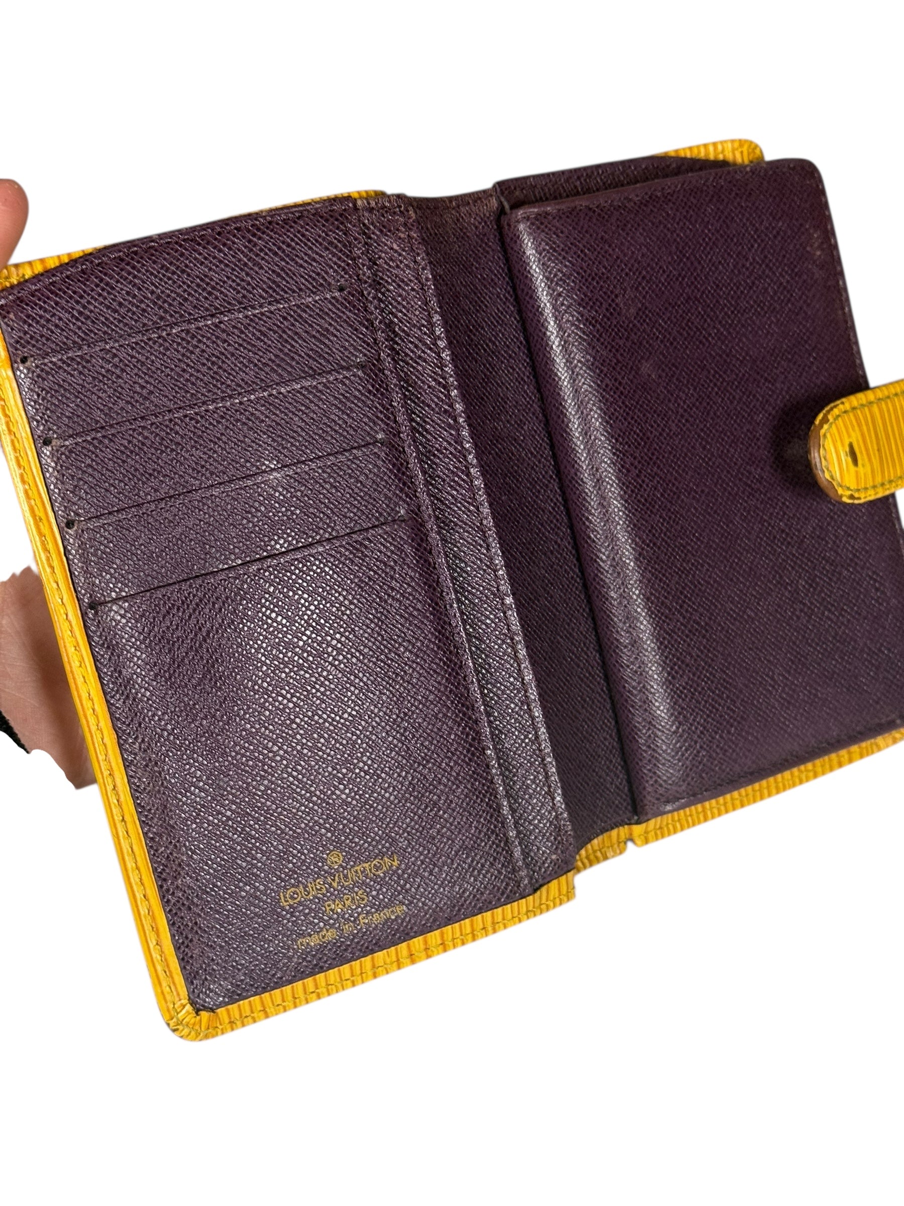 Louis Vuitton Epi Kiss Lock Wallet Yellow