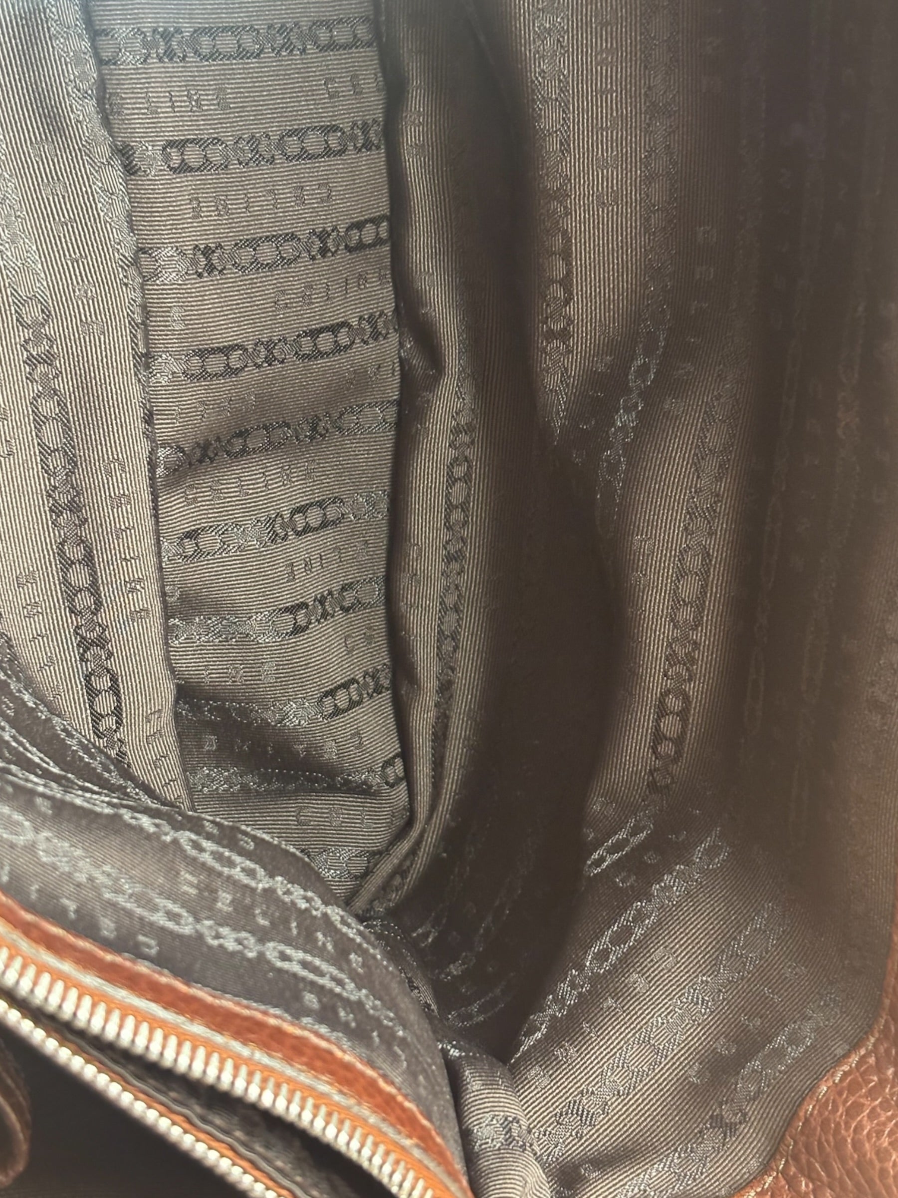 Celine Brown Pebbled Leather Boogie Handbag