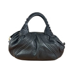 Fendi Vintage Black Leather Spy Hobo Bag