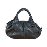 Fendi Vintage Black Leather Spy Hobo Bag