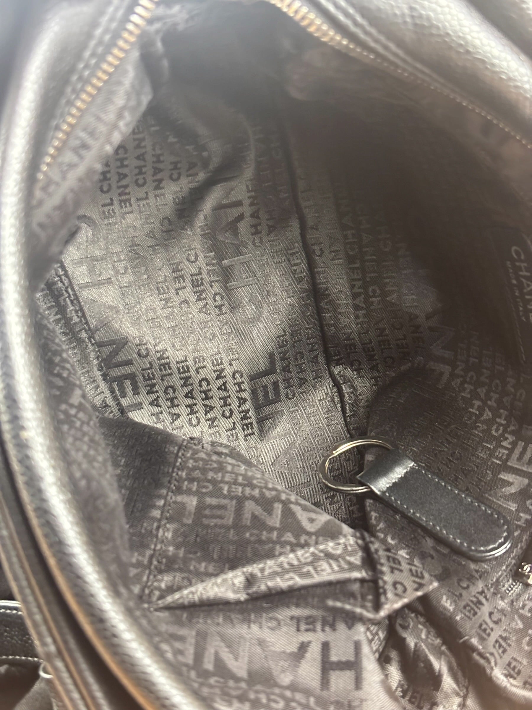 Chanel Black Leather Chocolate Bar Shoulder Bag 2004