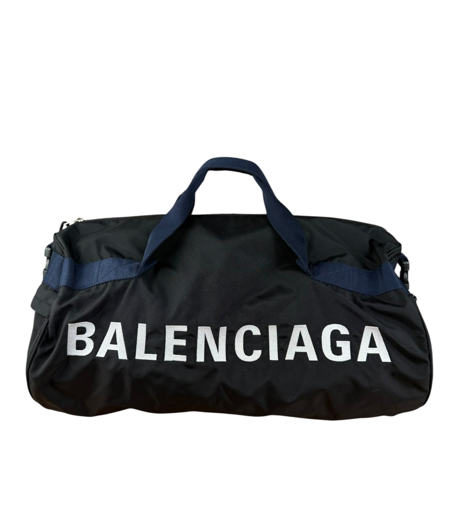 Balenciaga Black & Navy Wheel Gym Duffel Bag