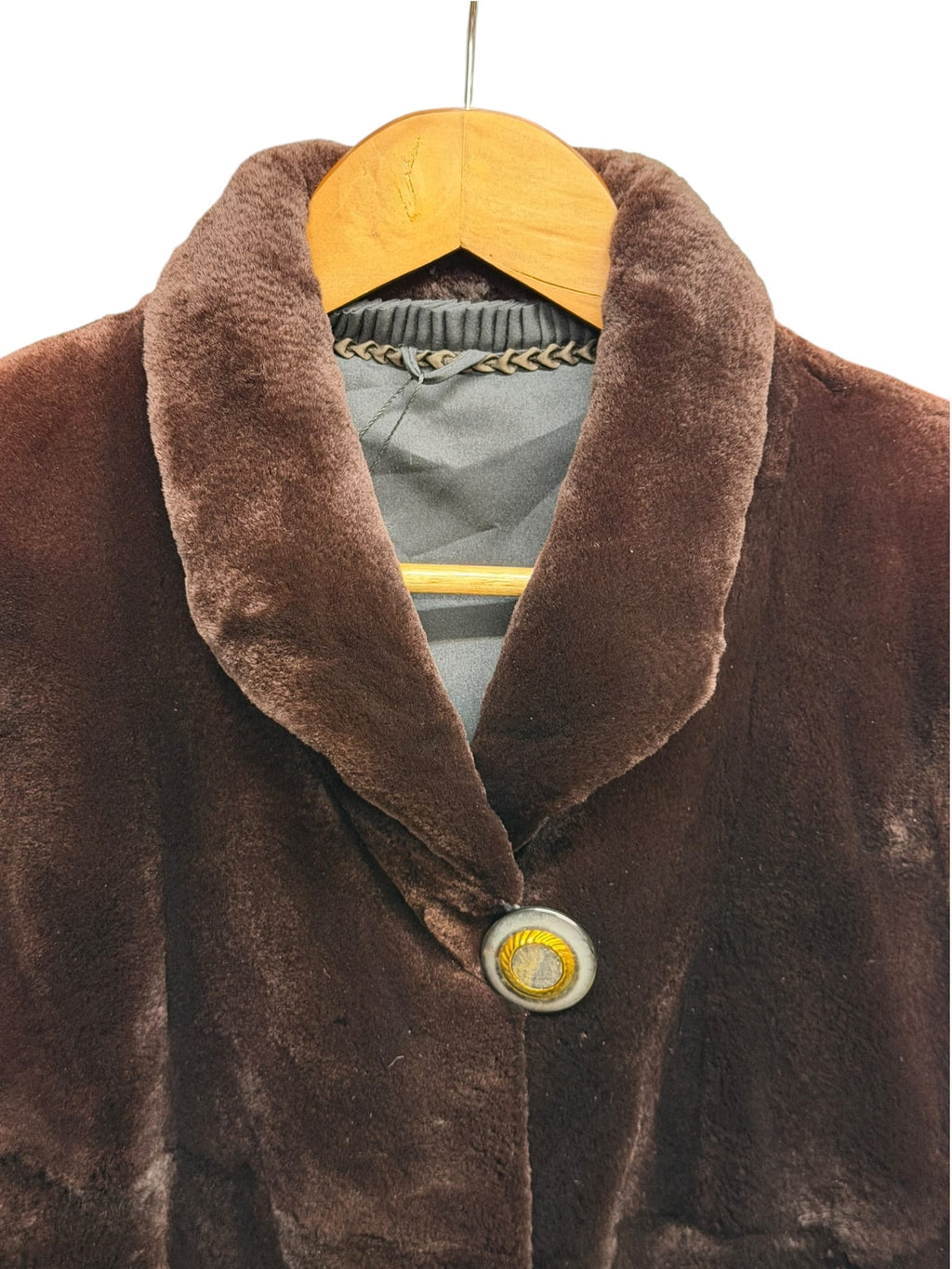 Vintage Saga Chocolate Brown Sheared Mink Mid-Length Fur Coat