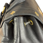 MCM Vintage Black Leather Studded Drawing Backpack