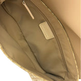 Christian Dior Beige Leather Trim Trotter Floral Embroidered Flap Bag