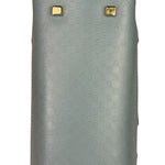 Gucci Blue Leather Micro GG Bowler Bag