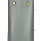 Gucci Blue Leather Micro GG Bowler Bag