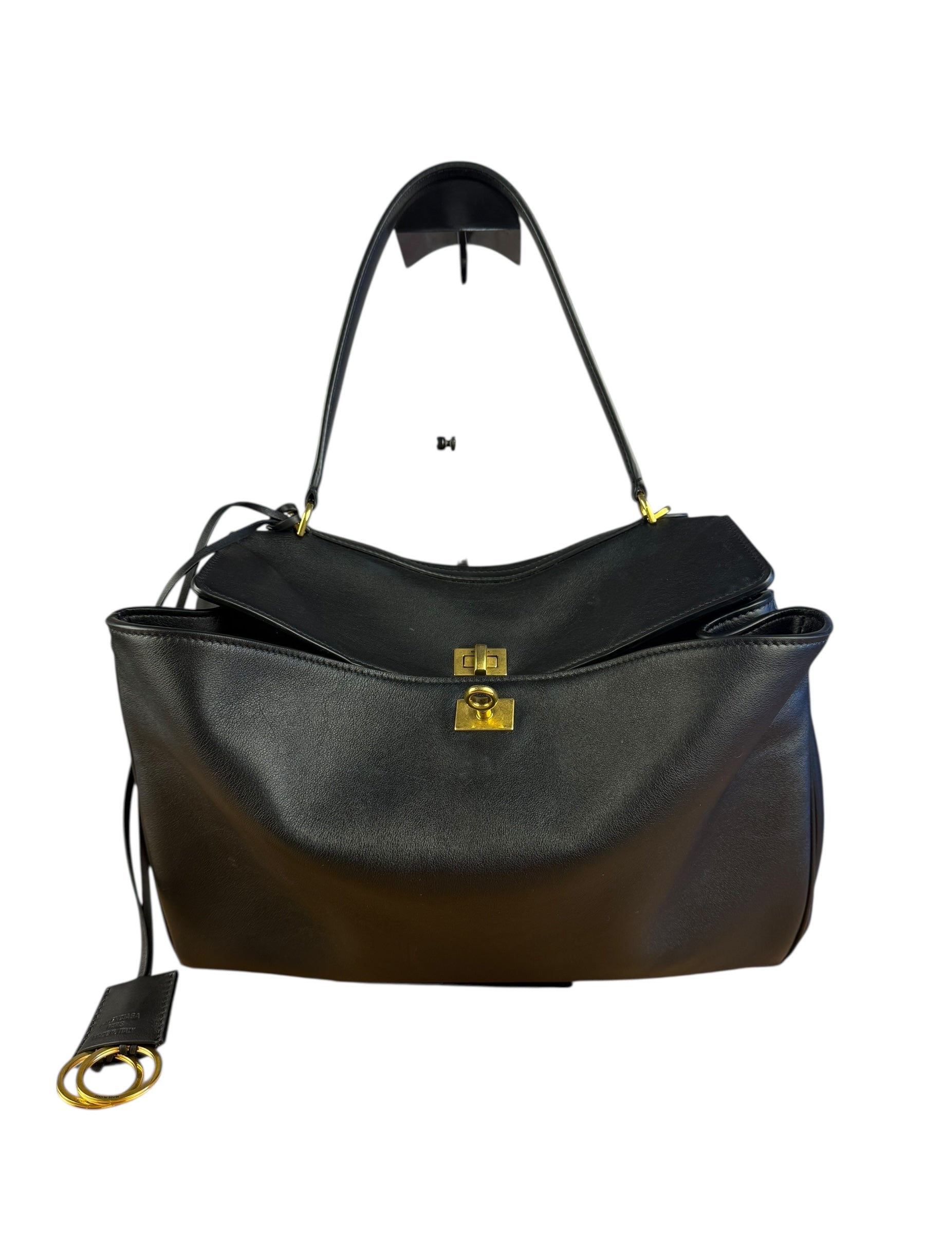 Balenciaga Medium Rodeo Leather 2Way Handbag Black