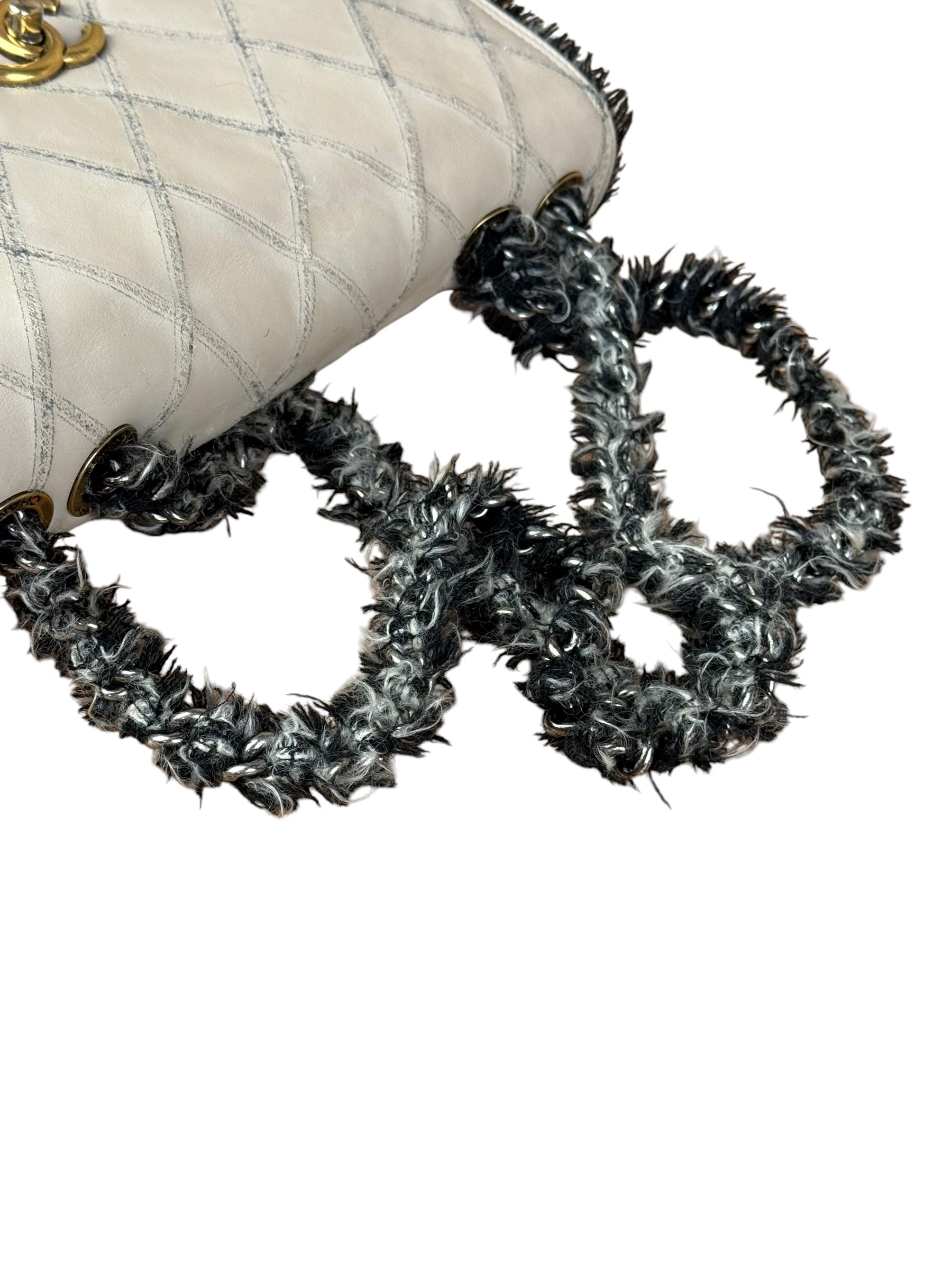 Chanel Tweedy Quilted Leather Fringe Flap Bag 2011