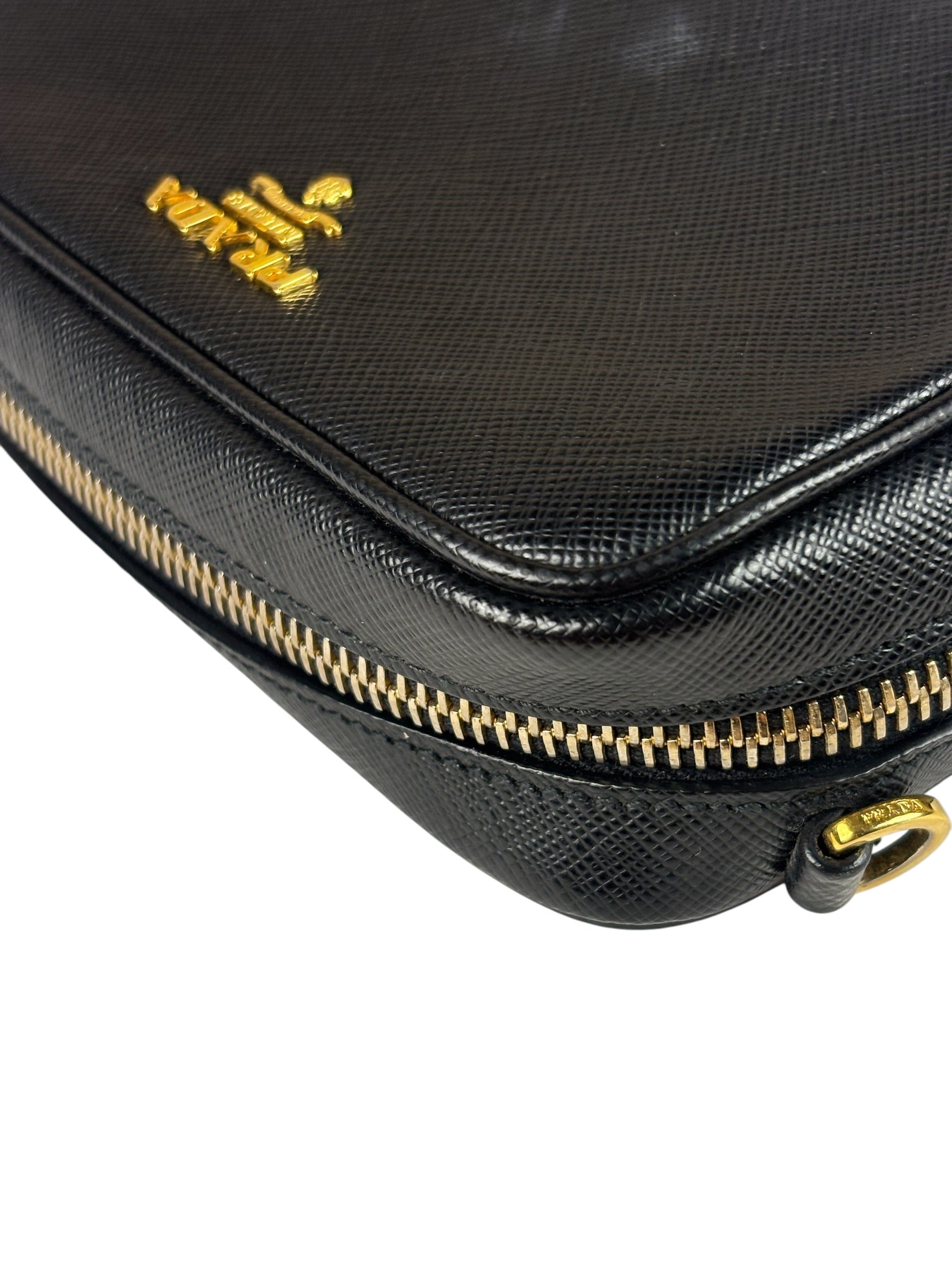 Prada Black Saffiano Leather Mini Camera Bag