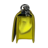 Chanel Metallic Yellow Quilted Patent Leather Mini Boy Flap Bag 2014