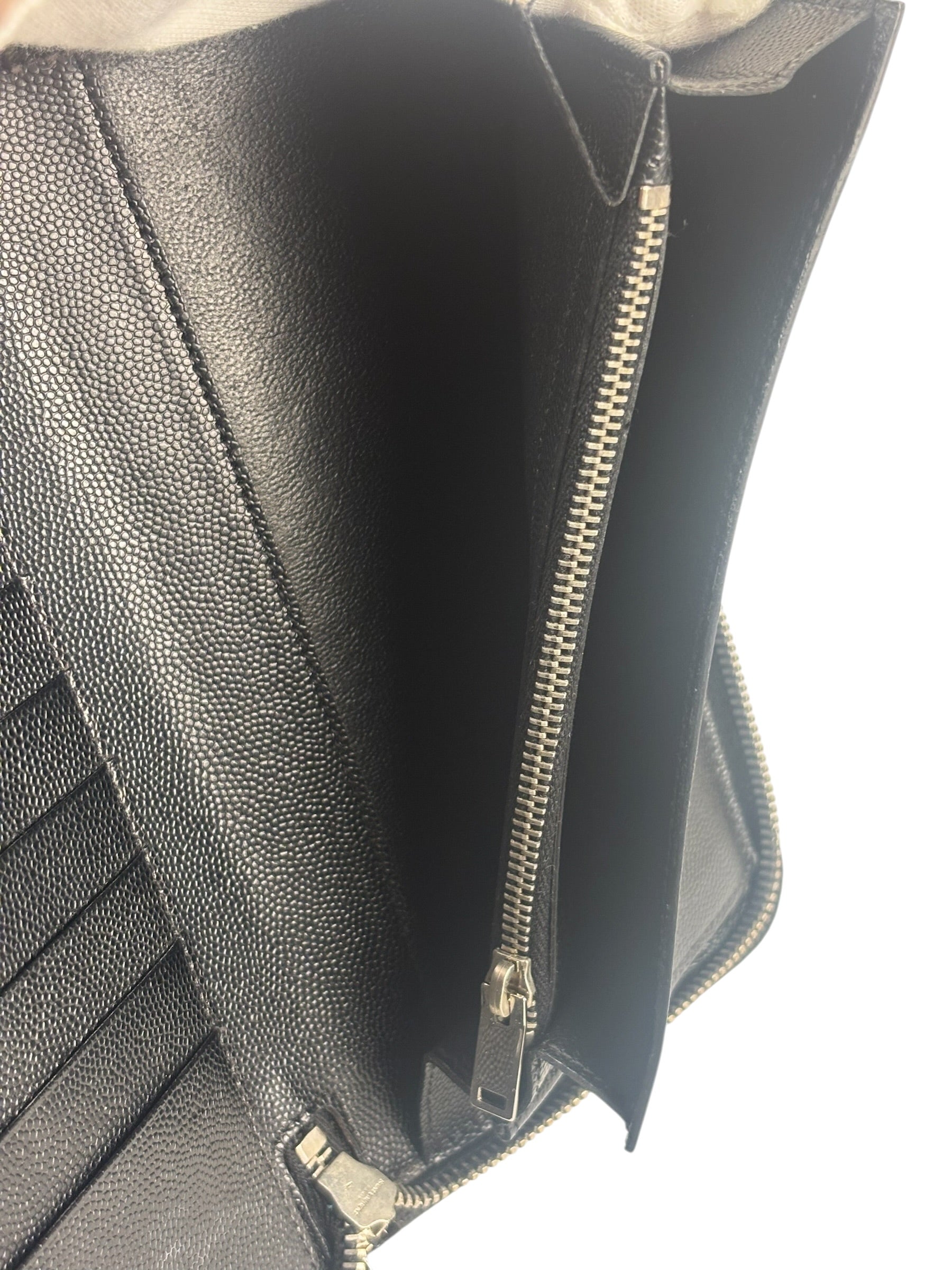 Saint Laurent Black Studded Long Wallet