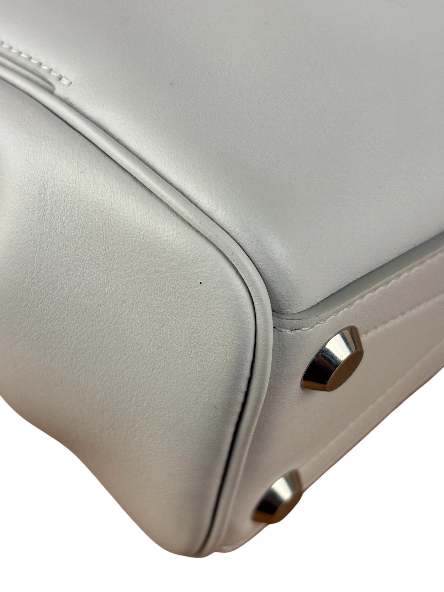 Balenciaga White Leather Bel Air Carry All Handbag