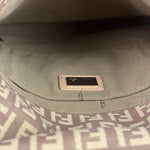 Fendi Pastel Pink Leather Trim Zucca Flap Vitello Tube Messenger Bag